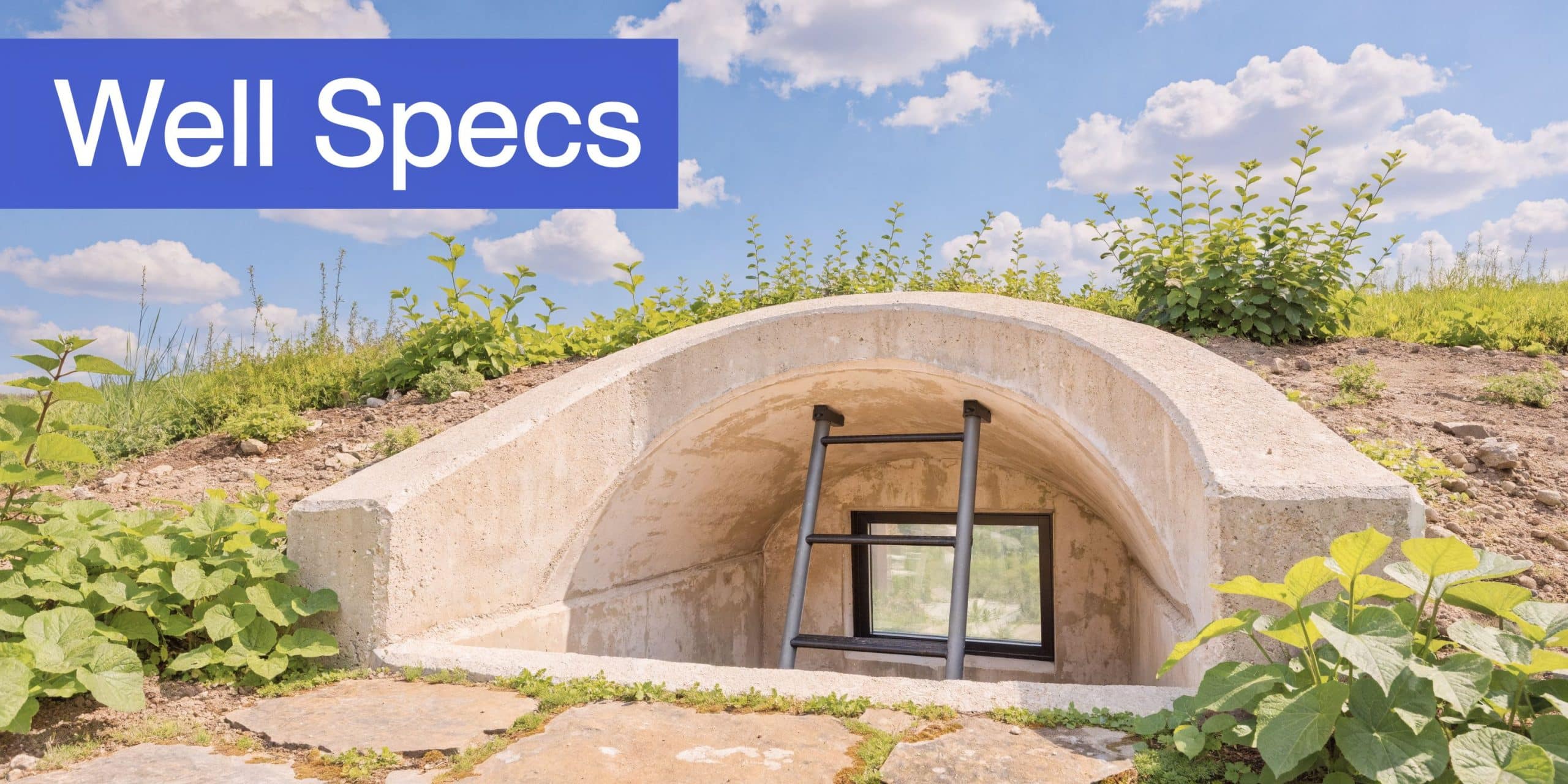 A concrete window well with an integrated metal ladder providing safe egress from a basement window outdoors.