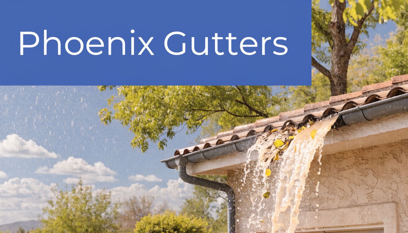 Rainwater overflowing from a clogged house gutter system during a heavy storm, demonstrating need for maintenance.